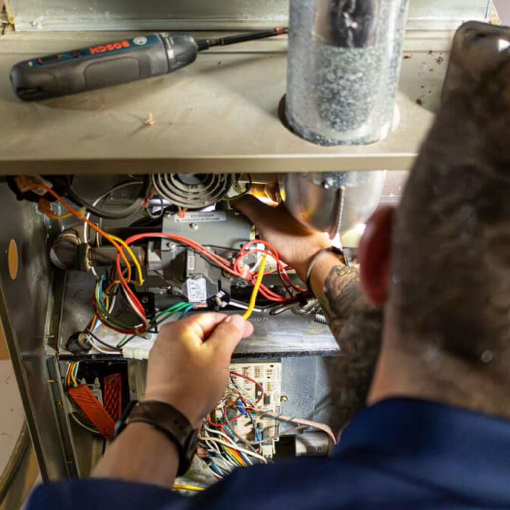 Minden furnace tech fixing furnace